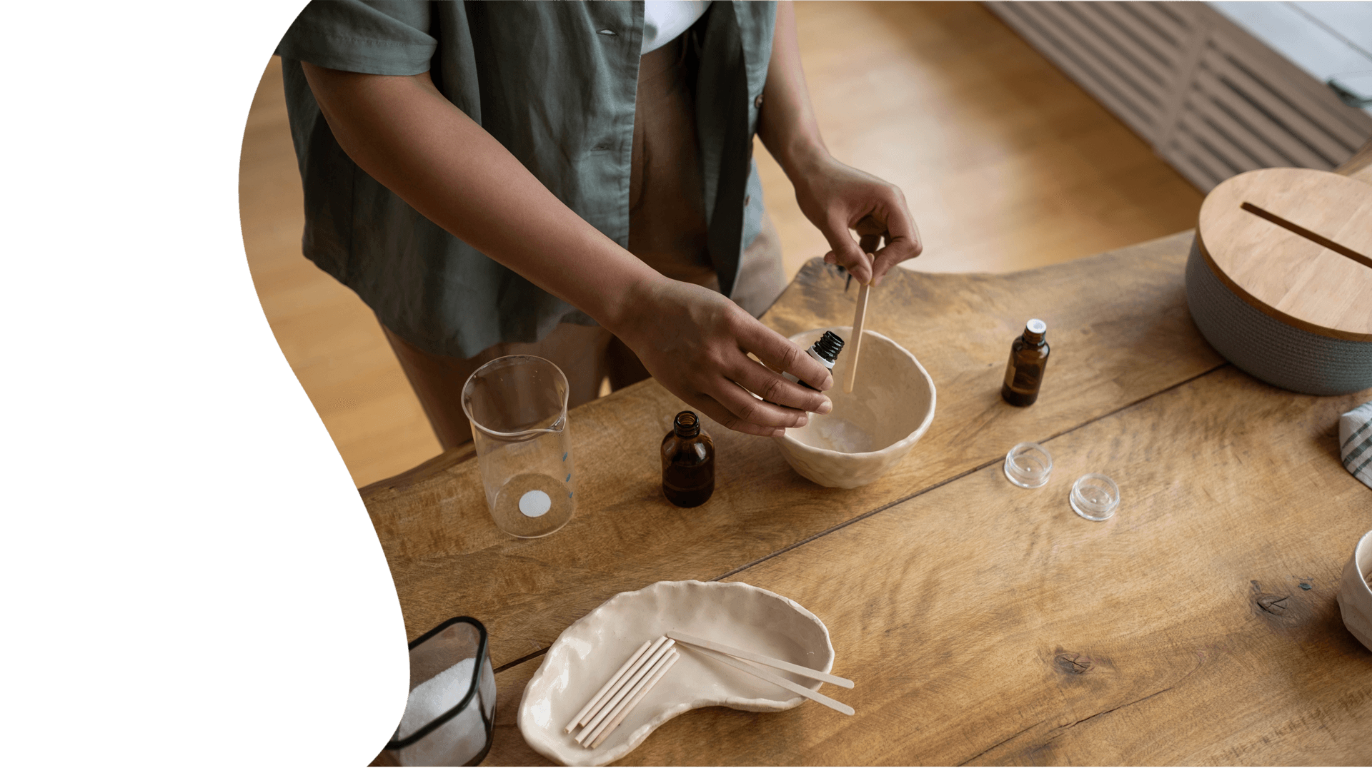 Atelier créatif avec des matières naturelles